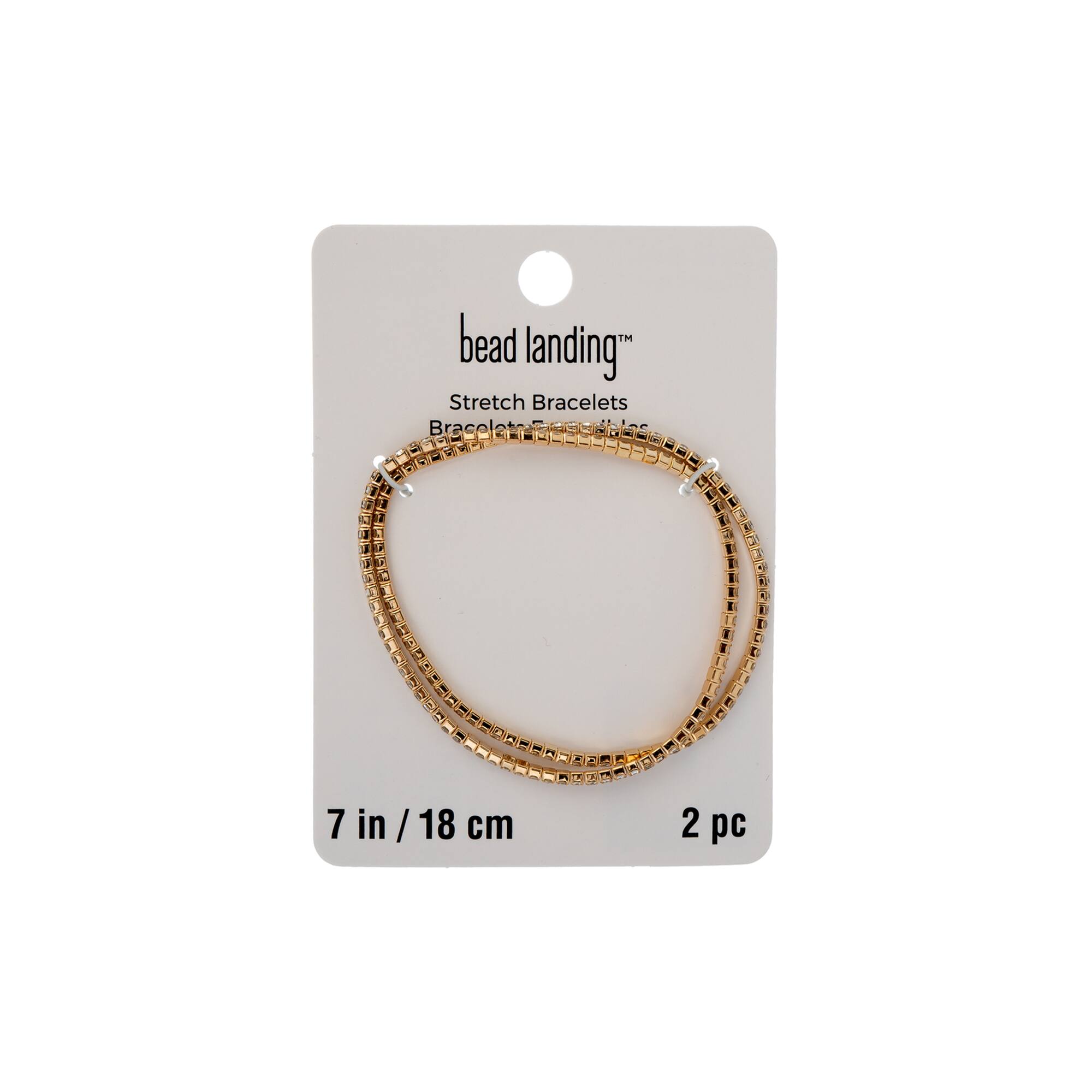 7" Gold & Crystal Rhinestone Stretch Bracelets, 2ct. by Bead Landing™